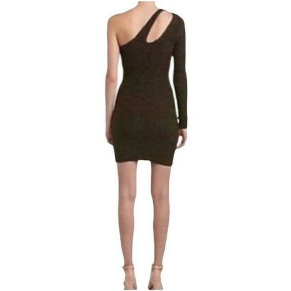 BCBGMaxAzria Dresses & Skirts - BCBG women Single Arm Long Sleeve mini dress Brown licorice Bodycon  sz xs small